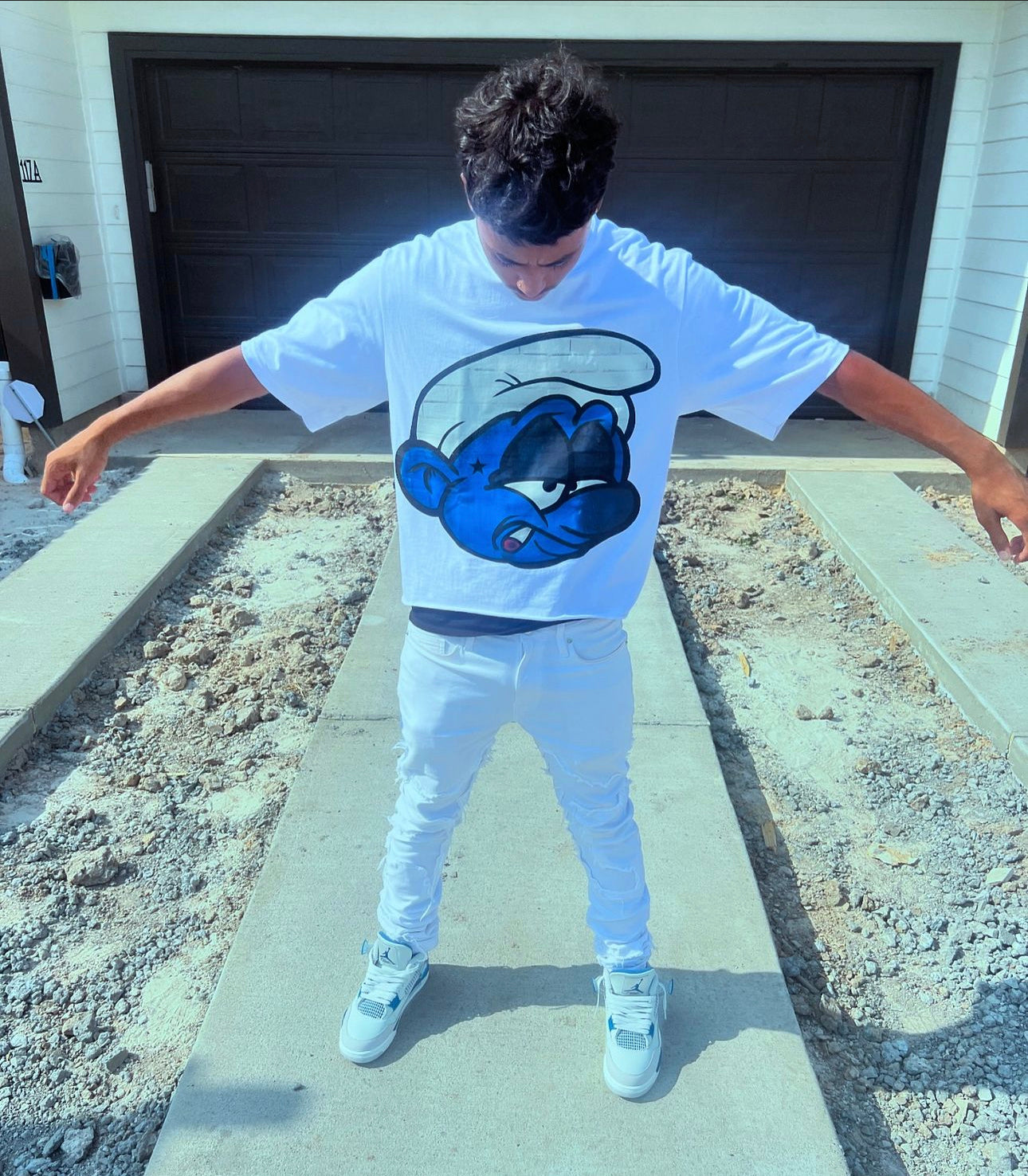 Smurf Oversized Crop Top - Super Max Heavyweight Streetwear Essential