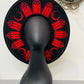 Vegan Felt Wide Brim Hat - XL Brim - Crimson Cathedrals -  - 
