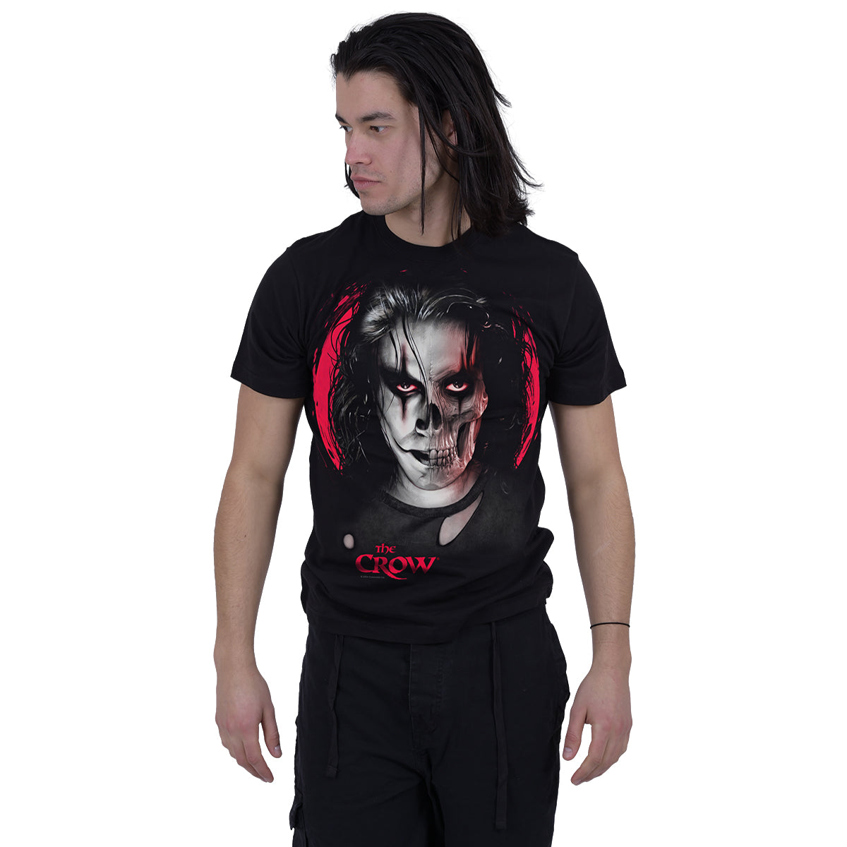 THE CROW - SKULL FACE - Front Print T-Shirt Black -  - T-Shirts