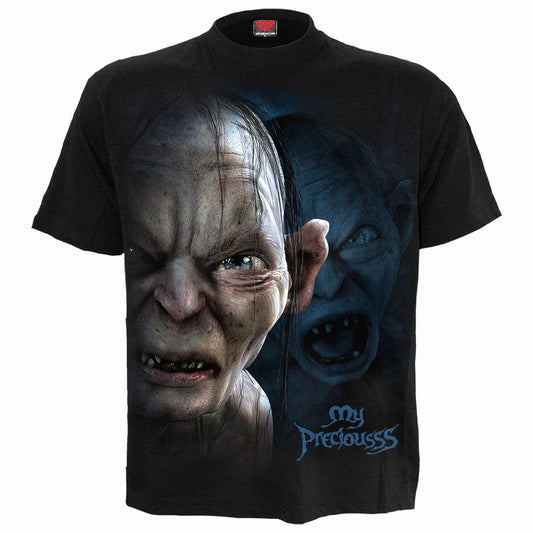 LOTR - GOLLUM - MY PRECIOUSSS - Front Print T-Shirt Black -  - T-Shirts