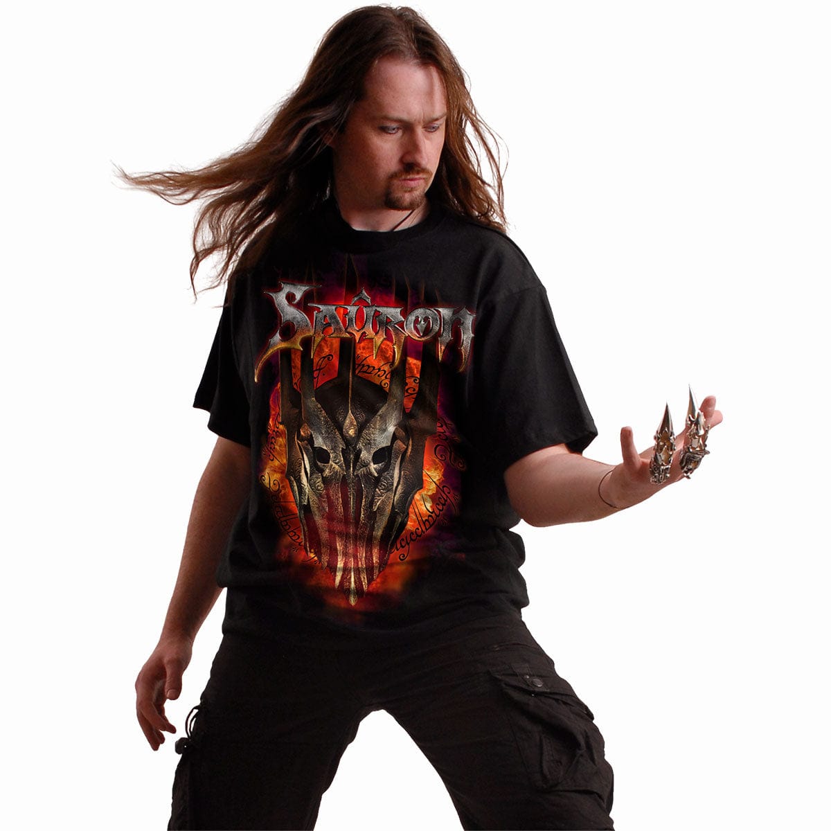 LOTR - SAURON - METAL TEE - Front Print T-Shirt Black -  - T-Shirts