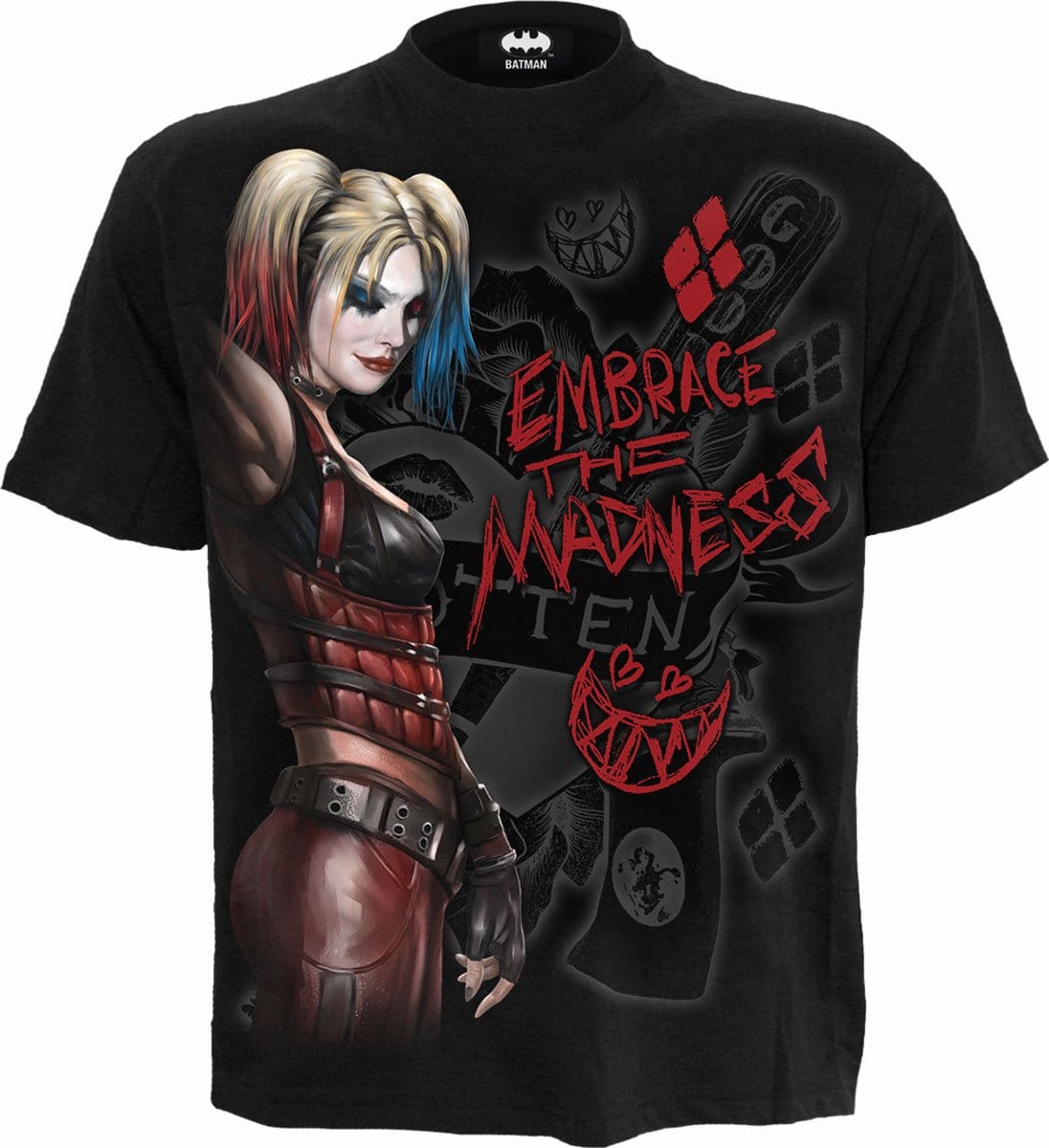 HARLEY QUINN - EMBRACE MADNESS - Front Print T-Shirt Black -  - T-Shirts