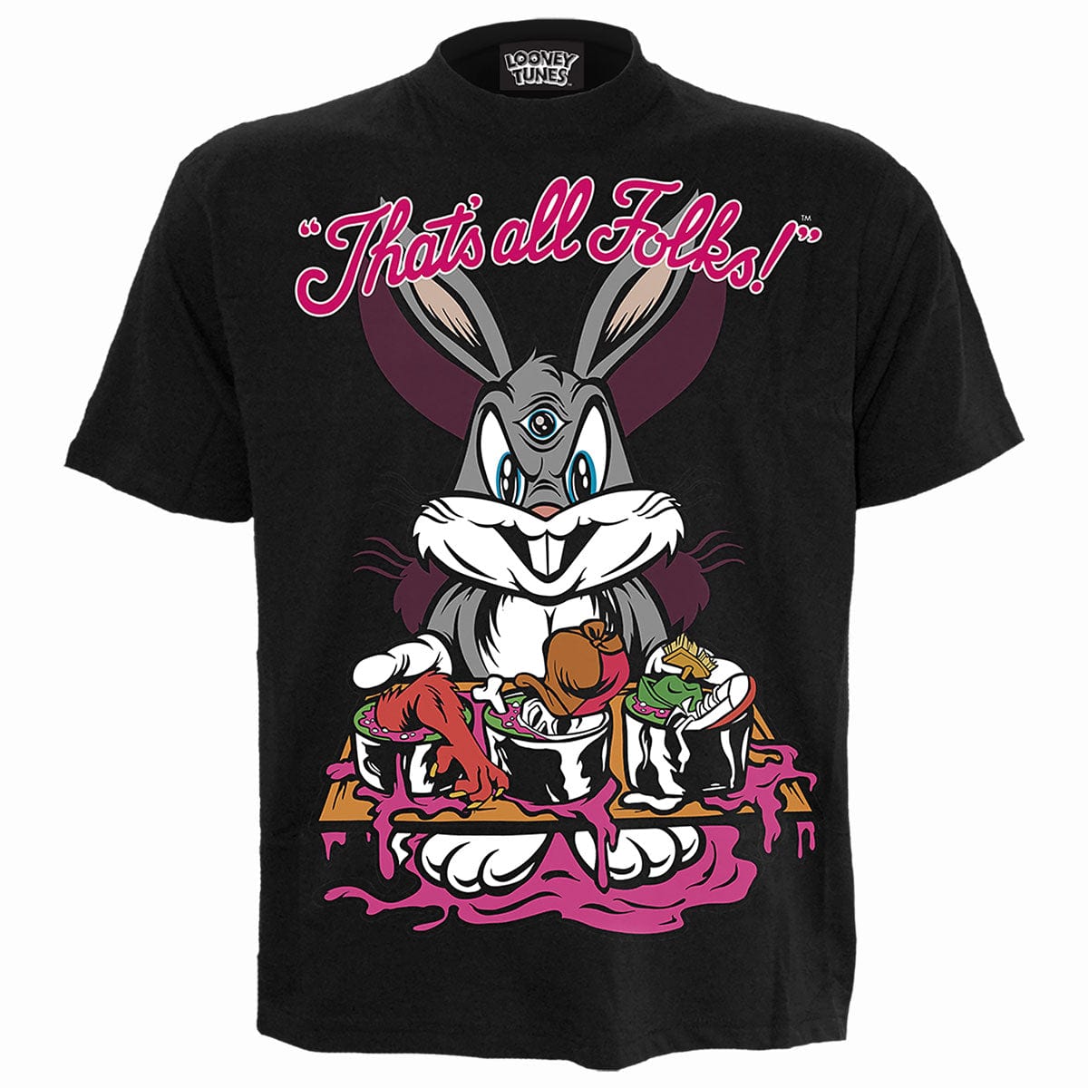 BUGS - EVIL BUNNY - Front Print T-Shirt Black -  - T-Shirts