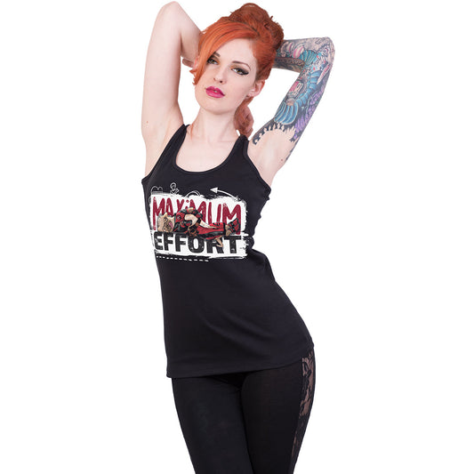 DEADPOOL - MAXIMUM EFFORT - Razor Back Top Black -  - Tops - Sleeveless