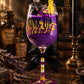 Artisan One Moon Flame Drink Up Witches Wine Glass Candle Cherry Cheesecake 18oz