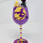 Artisan One Moon Flame Drink Up Witches Wine Glass Candle Cherry Cheesecake 18oz