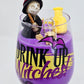 Artisan One Moon Flame Drink Up Witches Wine Glass Candle Cherry Cheesecake 18oz