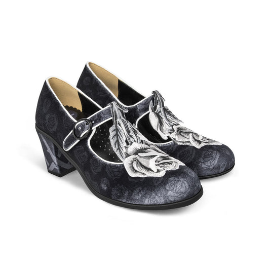 Mid Heels Black Tudor Women's Mary Jane Pump