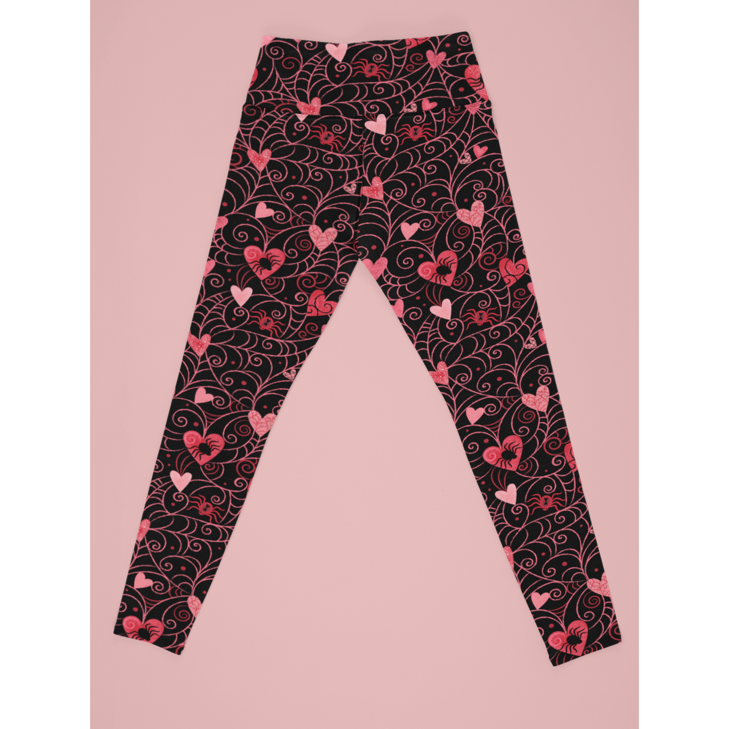 Web of Love Valentine Spooky Spider Web Johanna Parker Exclusive Leggings -  - Leggings