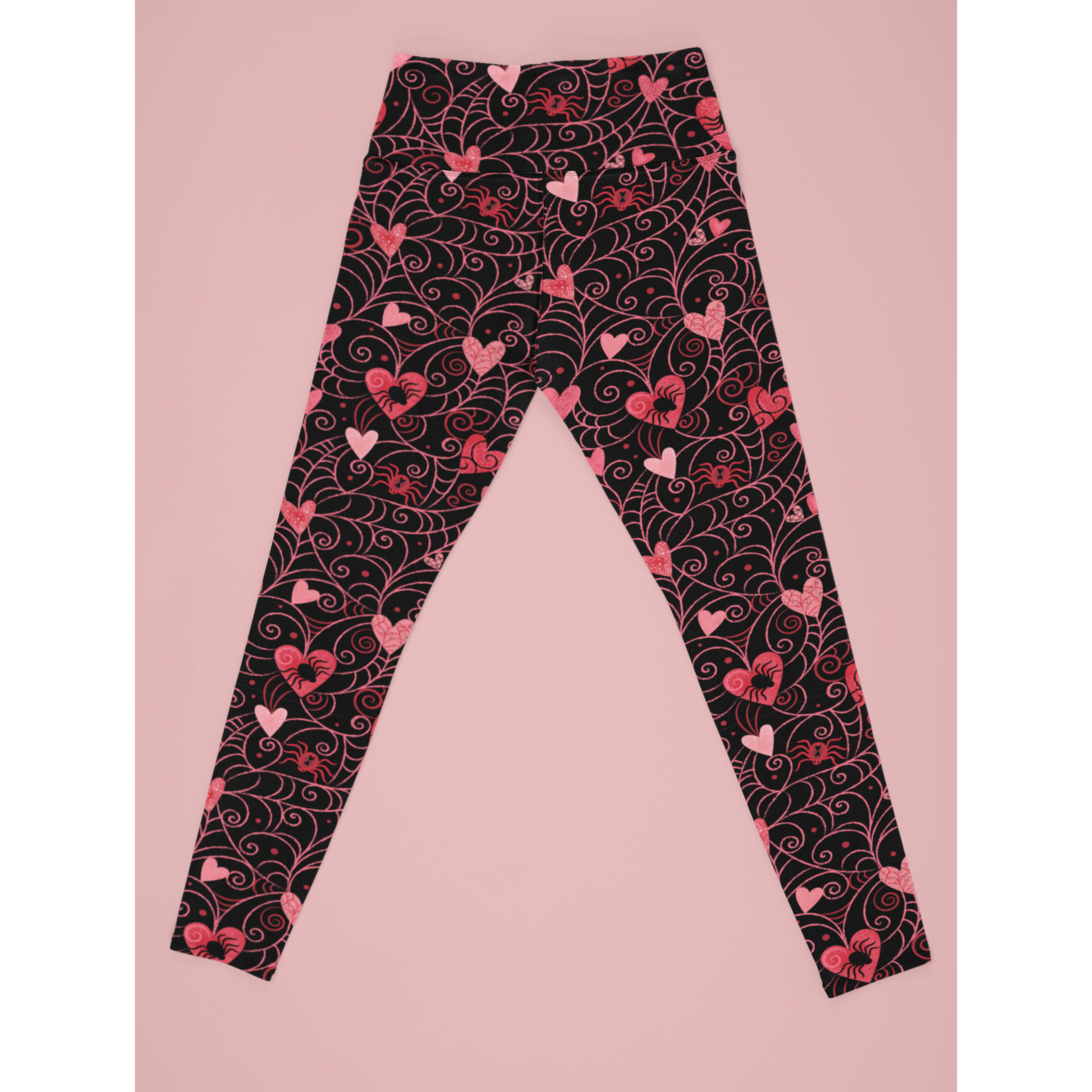 Web of Love Valentine Spooky Spider Web Johanna Parker Exclusive Leggings -  - Leggings