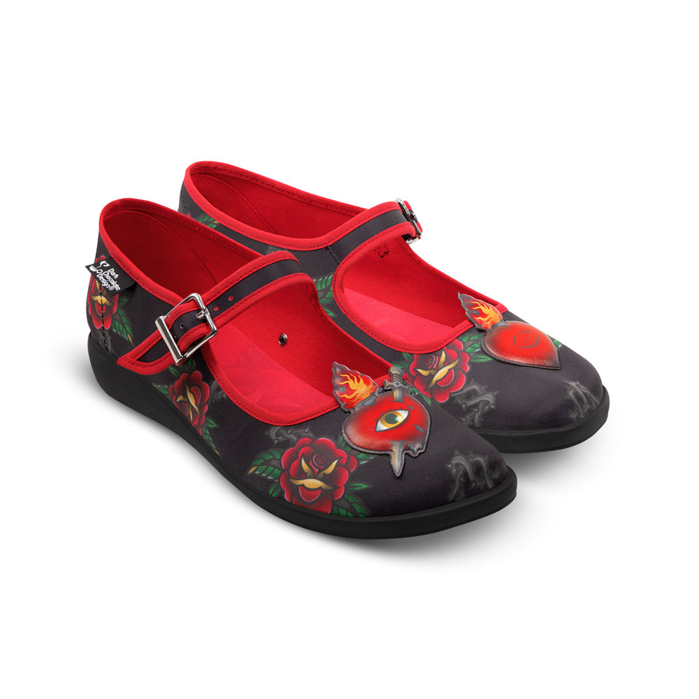 Heart Women's Mary Jane Flat