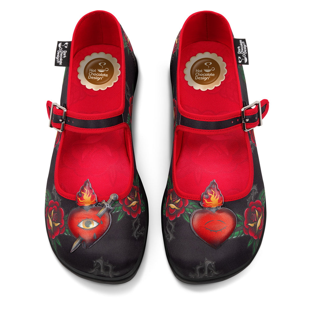 Heart Women's Mary Jane Flat