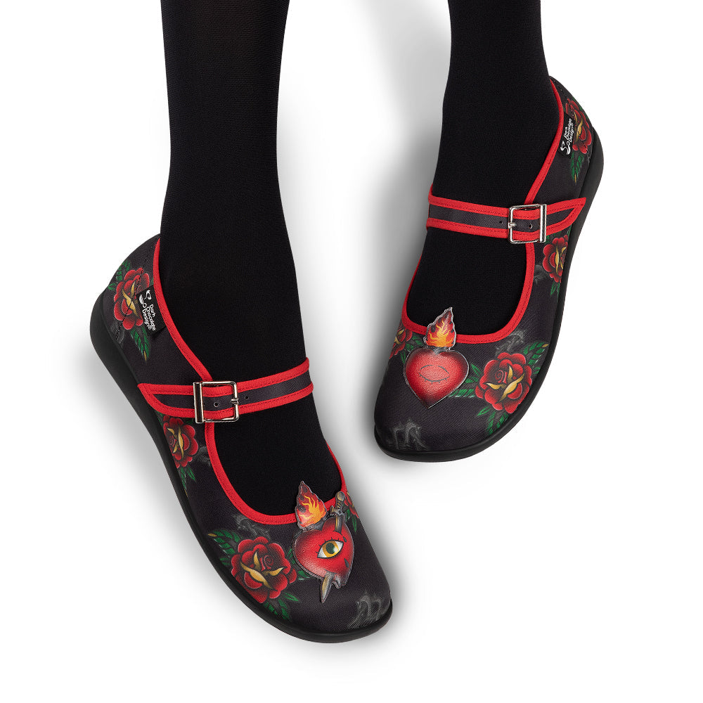 Heart Women's Mary Jane Flat