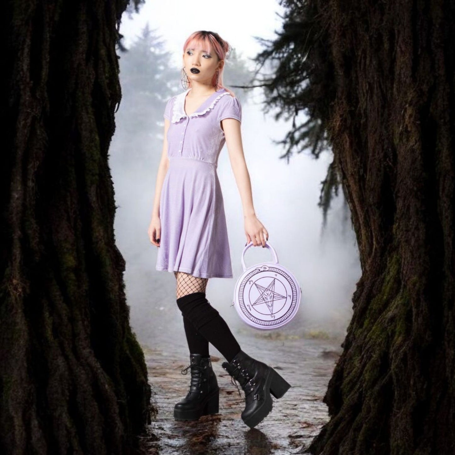 EVERY MOURNING COLLAR DRESS PASTEL LILAC Size: S