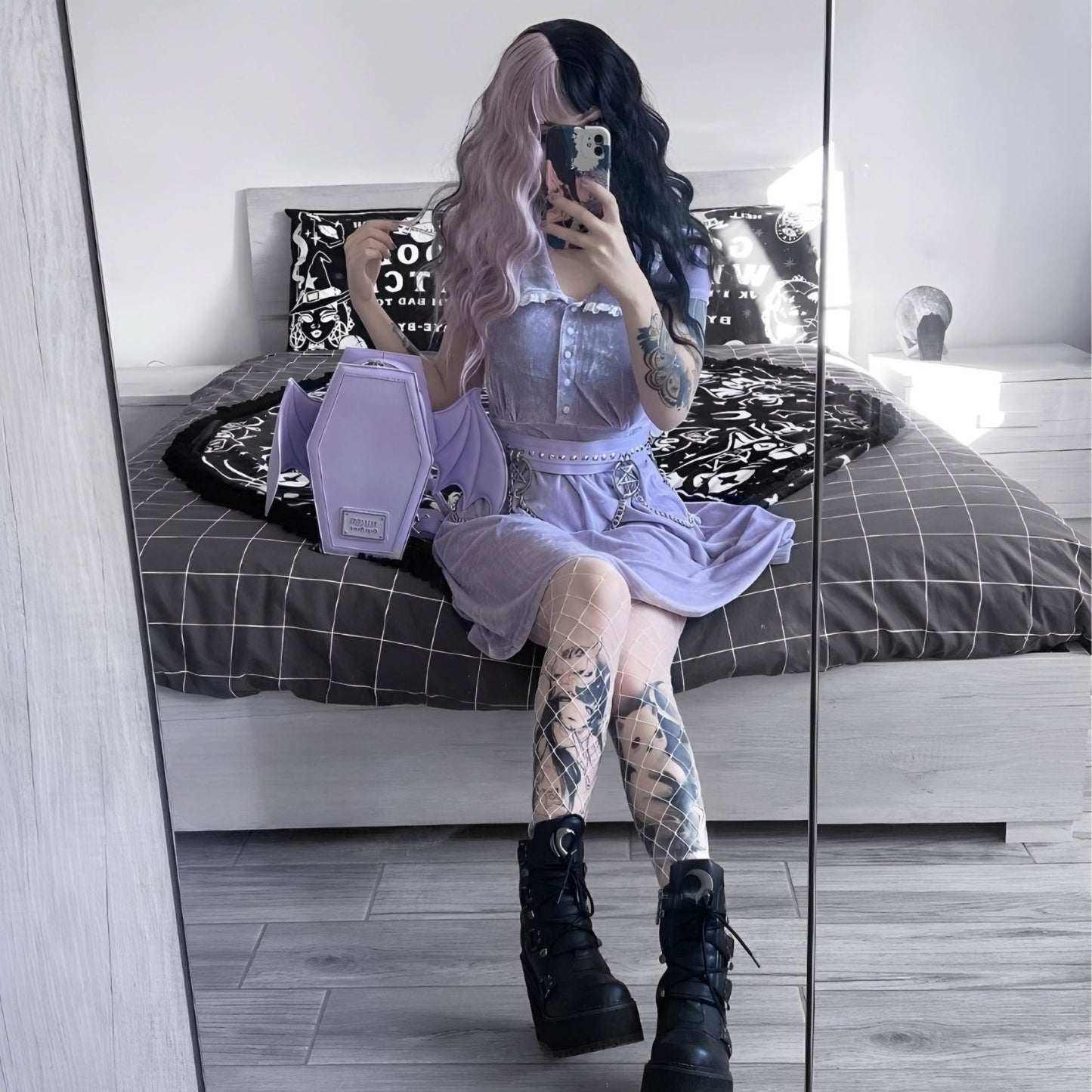 EVERY MOURNING COLLAR DRESS PASTEL LILAC Size: S