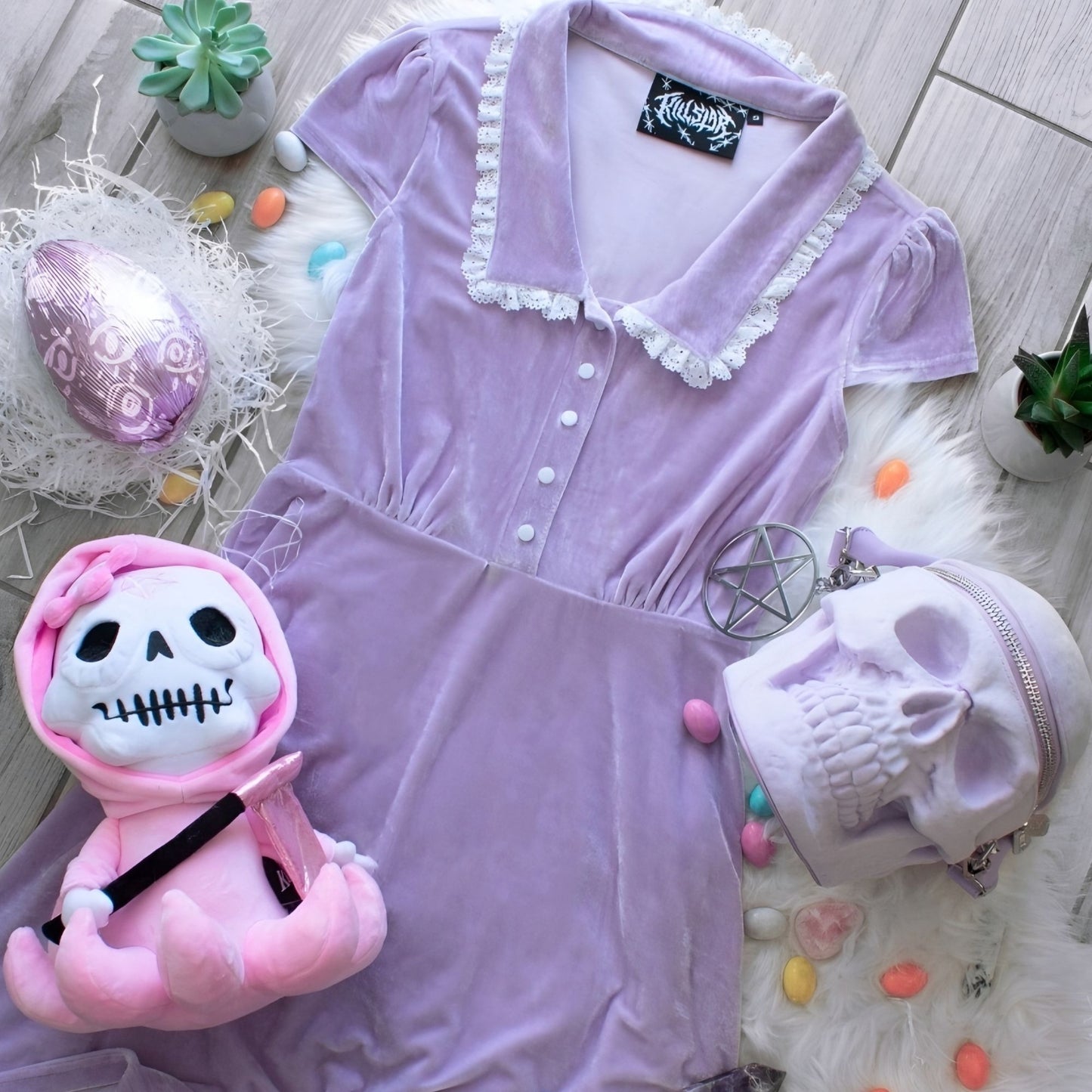 EVERY MOURNING COLLAR DRESS PASTEL LILAC Size: S