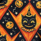 "Grinning Jack" (Johanna Parker Exclusive) Orange Vintage Cat - High-quality Handcrafted Vibrant Leggings -  - Leggings