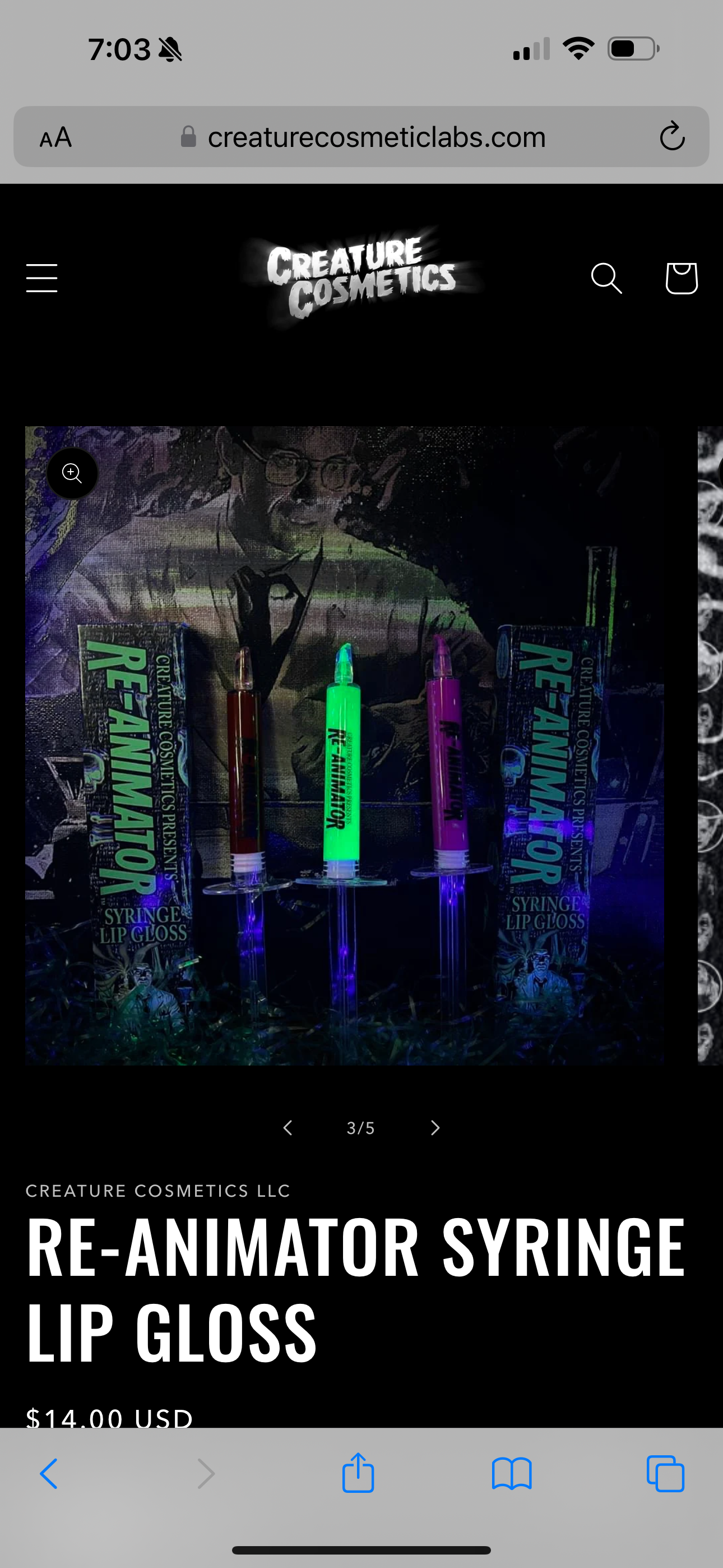 RE-ANIMATOR Syringe Lip Gloss W/ Horror FX Shine – Creature Cosmetics