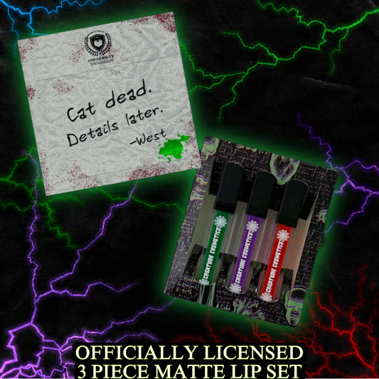 Re-Animator 3-Piece Matte Lip Set W/ Horror FX Syringe Tubes