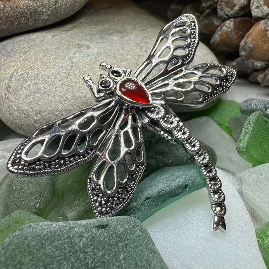 Damsel Dragonfly Marcasite Brooch