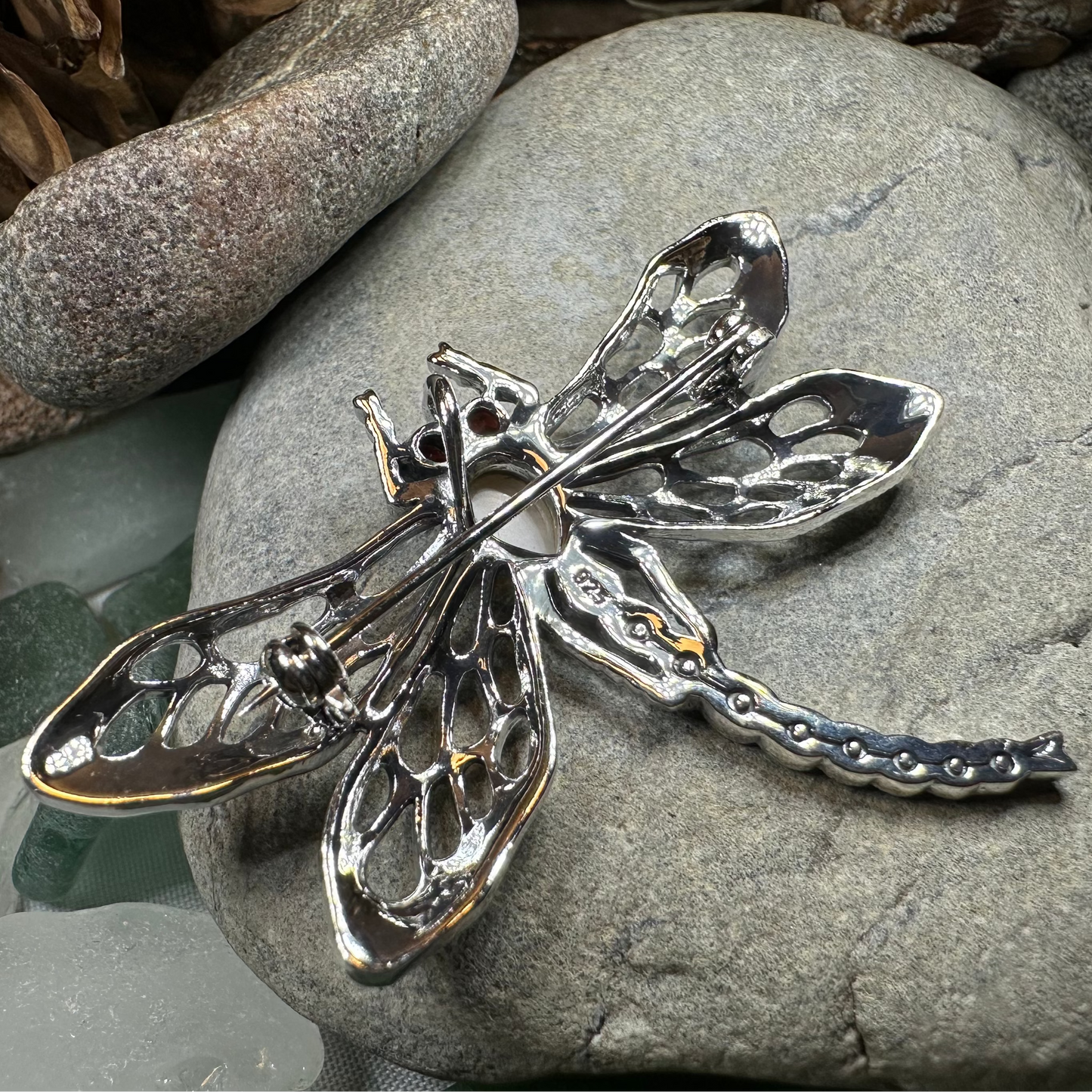 Damsel Dragonfly Marcasite Brooch