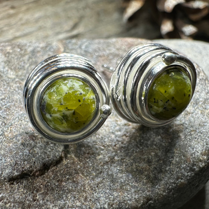 Connemara Marble Celtic Spiral Post Earrings -  - Post Earrings