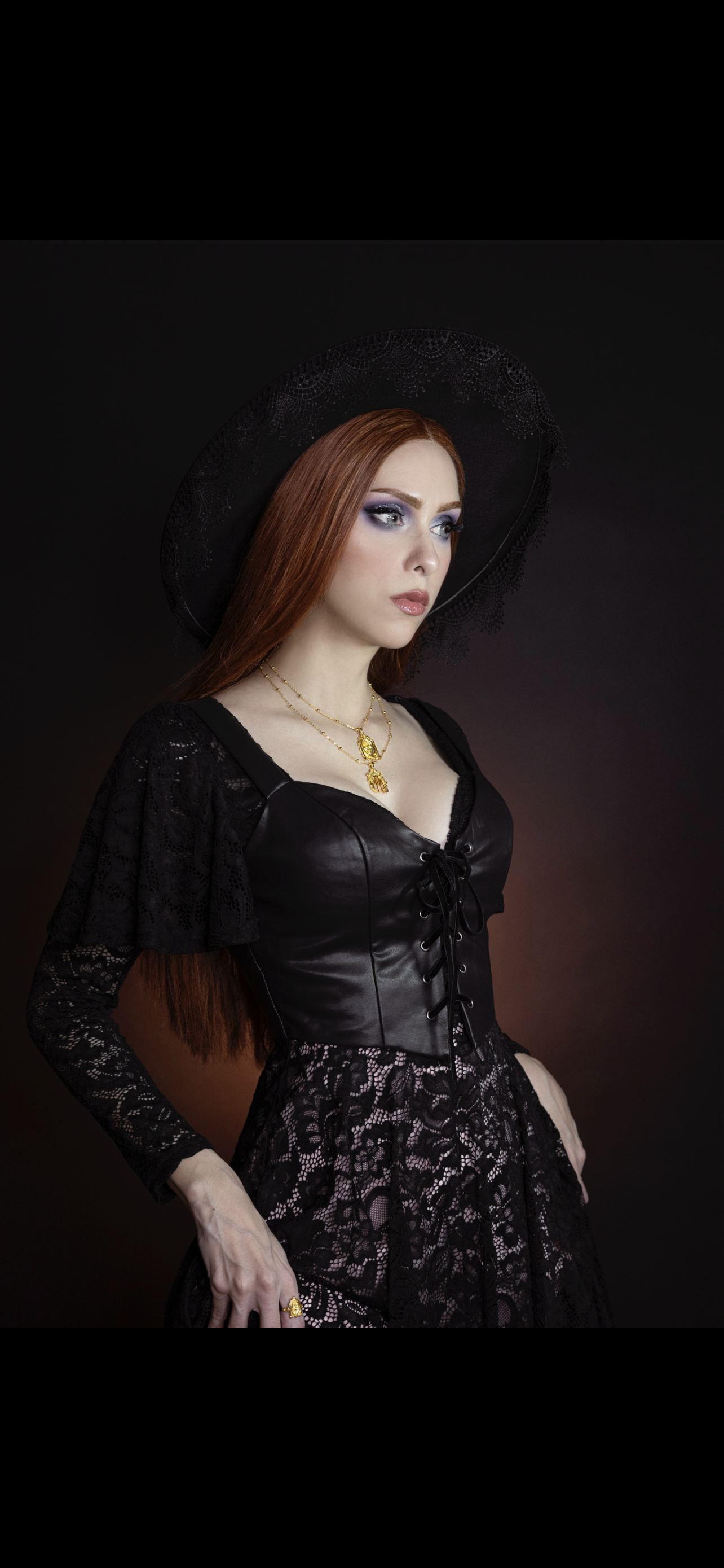 Tempest - Illusion Lace Dress with Vegan Leather Faux Corset -  - 