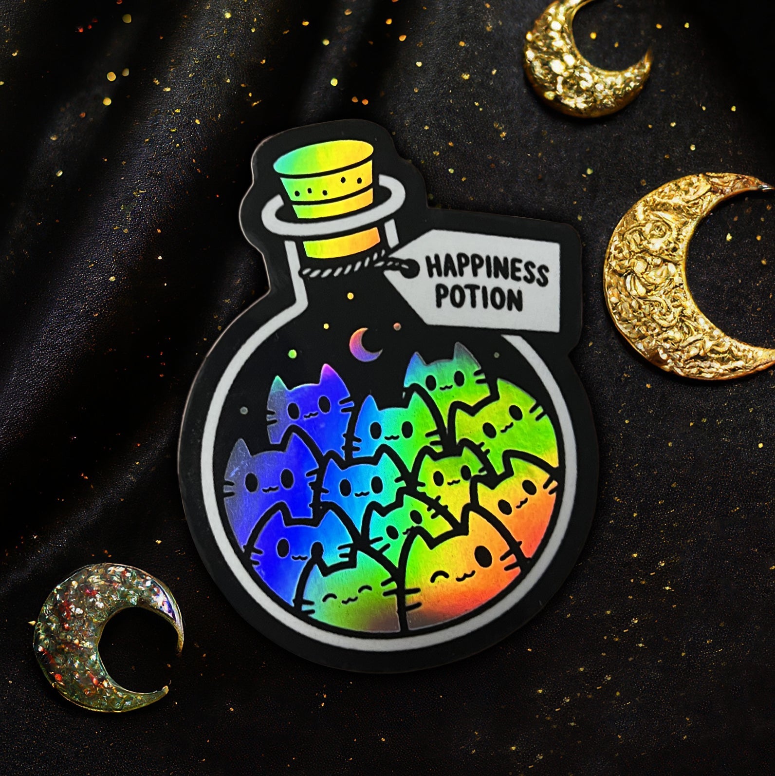 Happiness Potion Kitty Cat Holo Sticker -  - 
