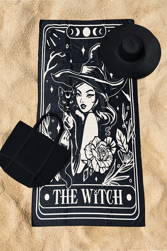 Beach Towel The Witch Tarot - Gothic Beach Towel - Witchy Home Decor