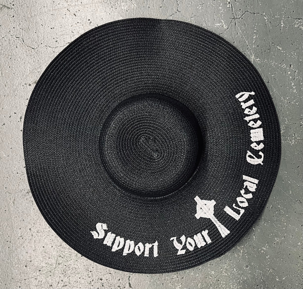 Support Your Local Cemetery XL Brim Floppy Sun Hat