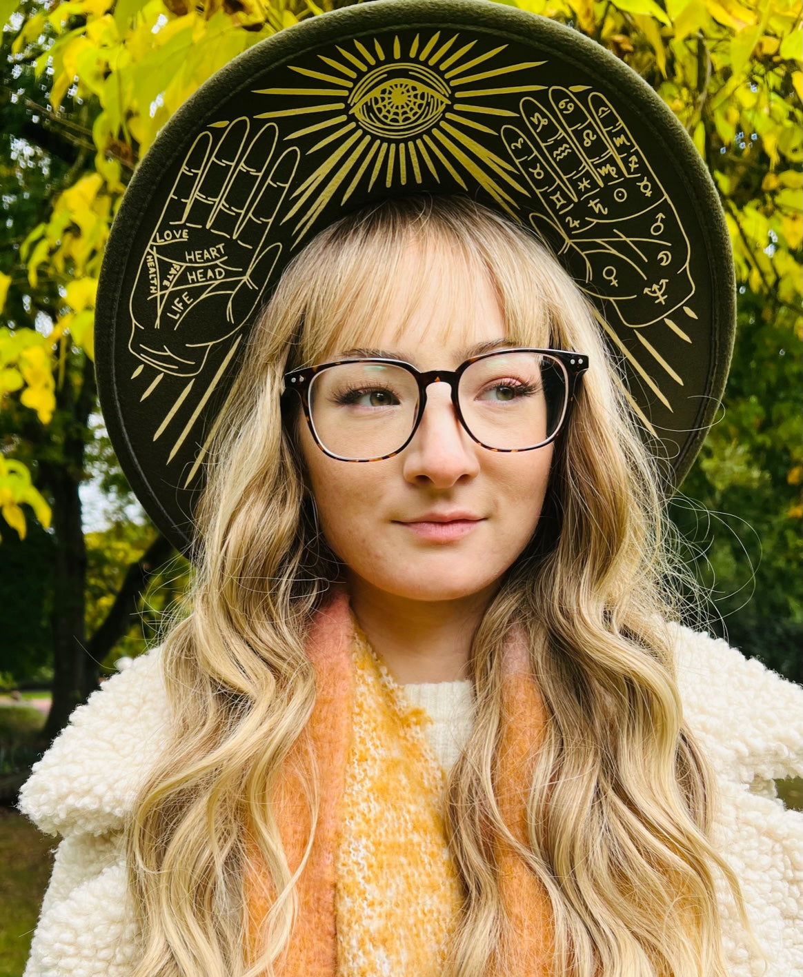 Fox & Fable - Vegan Felt Wide Brim Hat - XL Brim - Olive - Palmistry -  - 