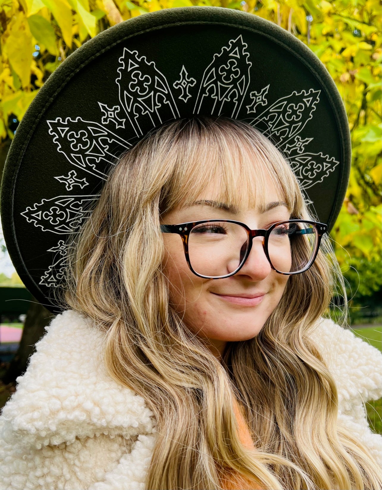 Fox & Fable - Vegan Felt Wide Brim Hat - XL Brim - Olive - Wrought Iron -  - 
