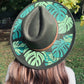 Fox & Fable - Vegan Felt Wide Brim Hat - XL Brim - Monstera -  - 