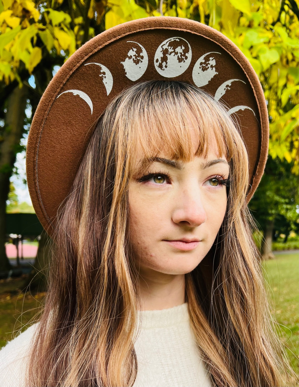 Fox & Fable - Vegan Felt Wide Brim Hat - Caramel - Moon Phase -  - 