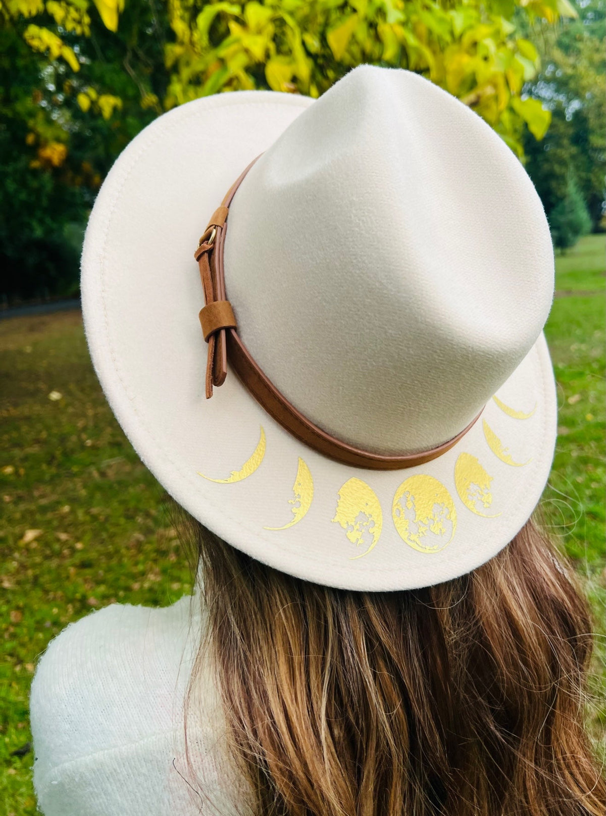 Fox & Fable - Vegan Felt Wide Brim Hat - Cream - Moon Phase -  - 