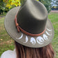 Fox & Fable - Vegan Felt Wide Brim Hat - Olive - Moon Phase -  - 