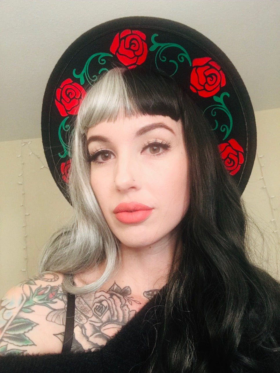Vegan Felt Hat - Rose Crown -  - 