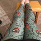 "Creeping Jack Vine" Black Vintage Cat Johanna Parker Exclusive - High-quality Handcrafted Vibrant Leggings -  - Leggings