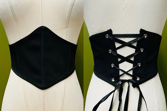 Morrigan Reversible Corset Belt - Celtic Goddess Waist Cincher - Gothic Witchy Belt