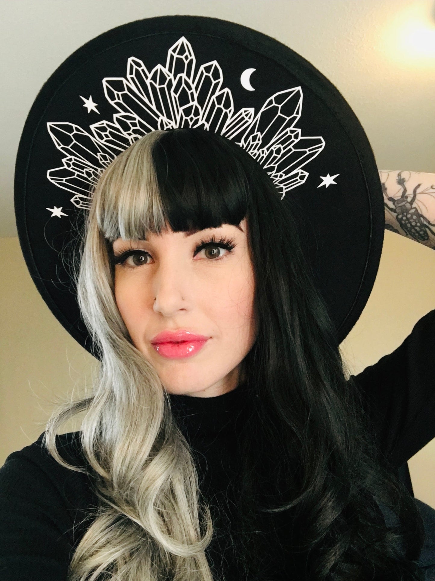 Vegan Felt Hat - XL Brim - Moonlight Crystals -  - 