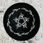 Vegan Felt Wide Brim Hat - Flat Top XL Brim - "Floral Pentacle" -  - 