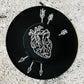 Vegan Felt Wide Brim Hat - Flat Top XL Brim - "Arrows Through Heart" -  - 