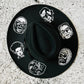 Vegan Felt Wide Brim Hat - XL Brim - "Monsters" -  - 