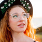 Vegan Felt Hat - White Floral -  - 