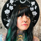 Vegan Felt Wide Brim Hat - XL Brim - "Orchids" -  - 