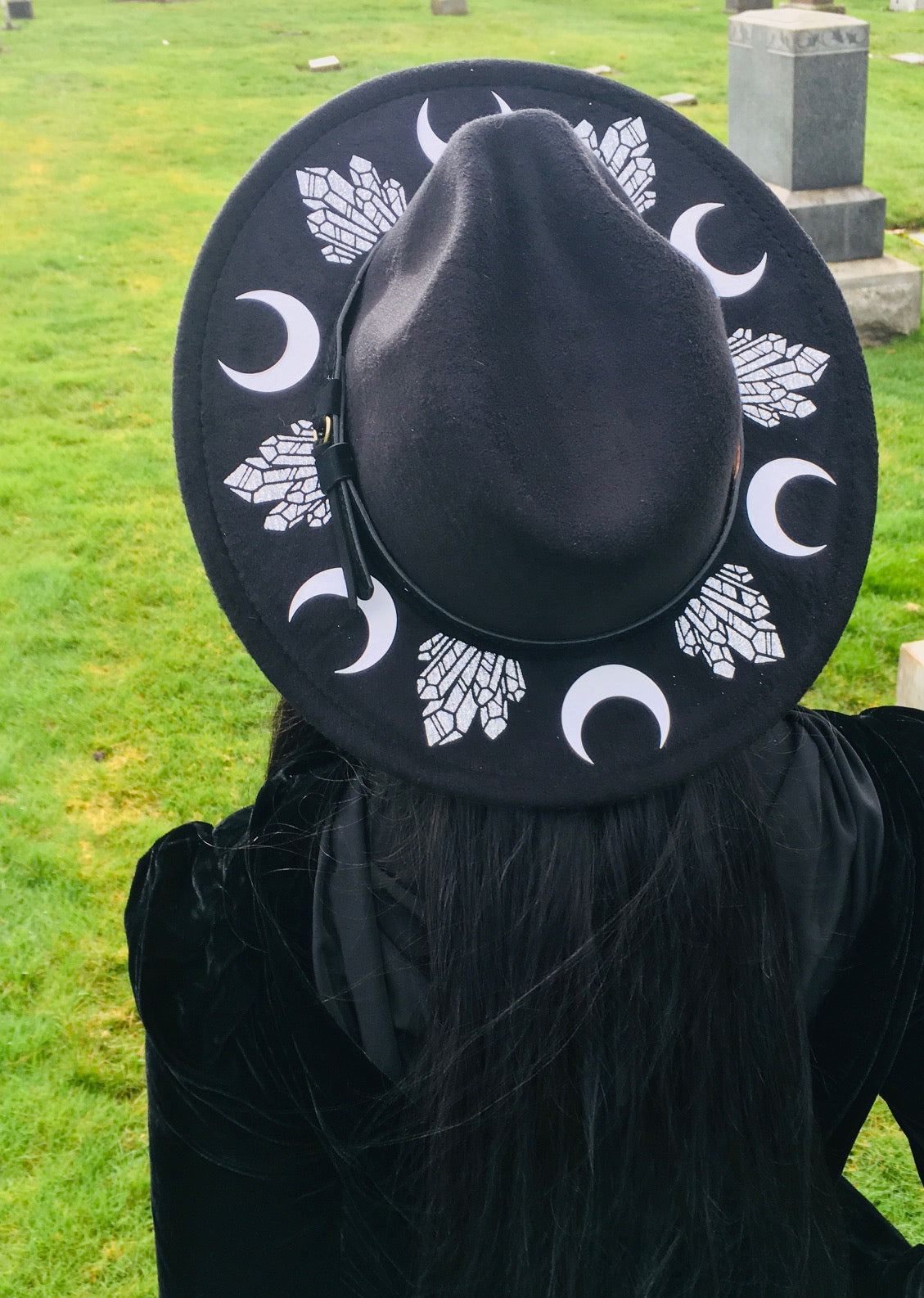 Vegan Felt Hat - Moons & Crystals -  - 