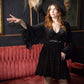 Nyx - Bell Sleeved Velvet Damask Dress with Harness - READY TO SHIP! -  - 