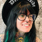 Vegan Felt Wide Brim Hat - "Dead Inside" - Gothic -  - 
