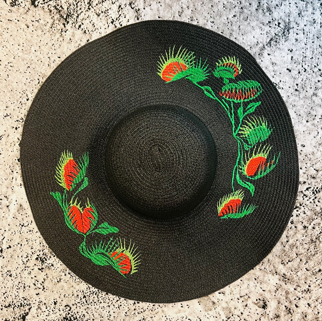Floppy Sun Hat - XL Brim - Venus Fly Traps -  - 