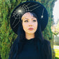 Vegan Felt Hat - XL Brim - Hanging Spider Web -  - 